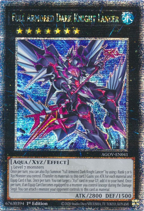 Full Armored Dark Knight Lancer (Quarter Century Secret Rare) [AGOV-EN041] 1st Edition