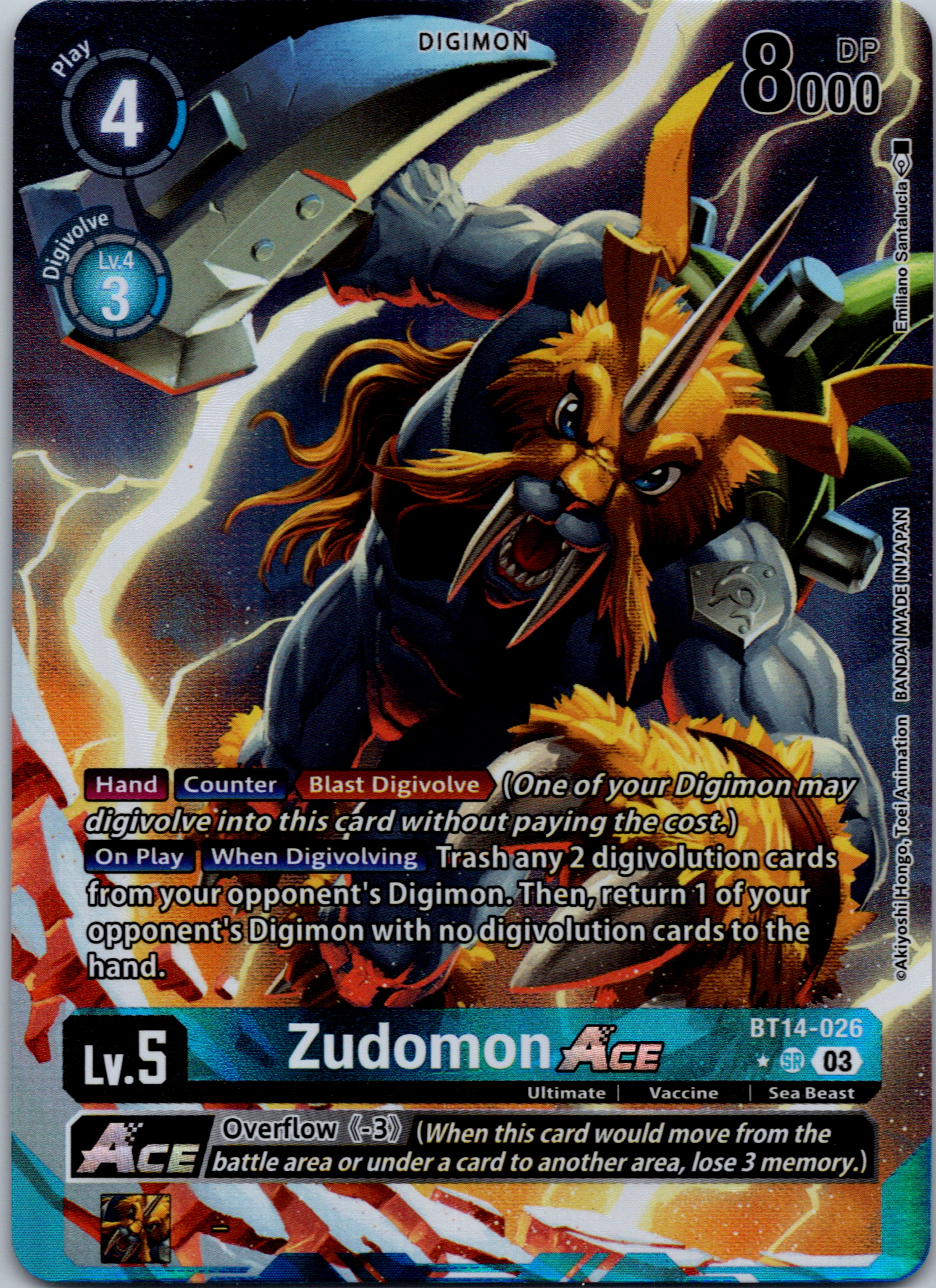 Zudomon Ace (English Exclusive Alternate Art) [BT14-026] [Blast Ace] Foil
