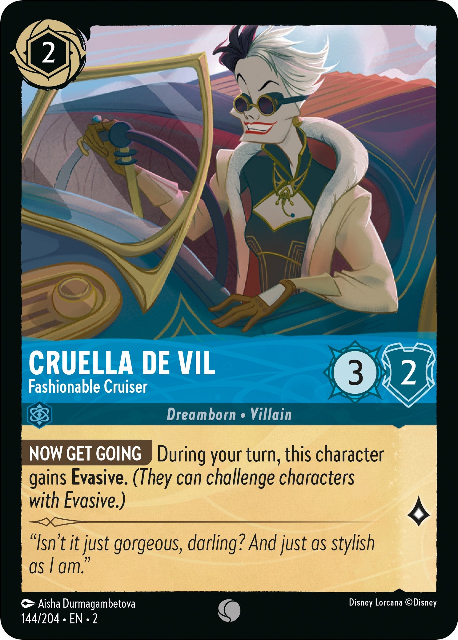 Cruella De Vil - Fashionable Cruiser 144/204 (Rise of the Floodborn) Cold Foil
