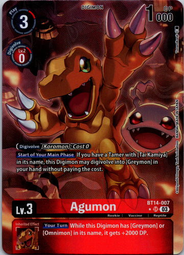 Agumon (Alternate Art) [BT14-007] [Blast Ace] Foil