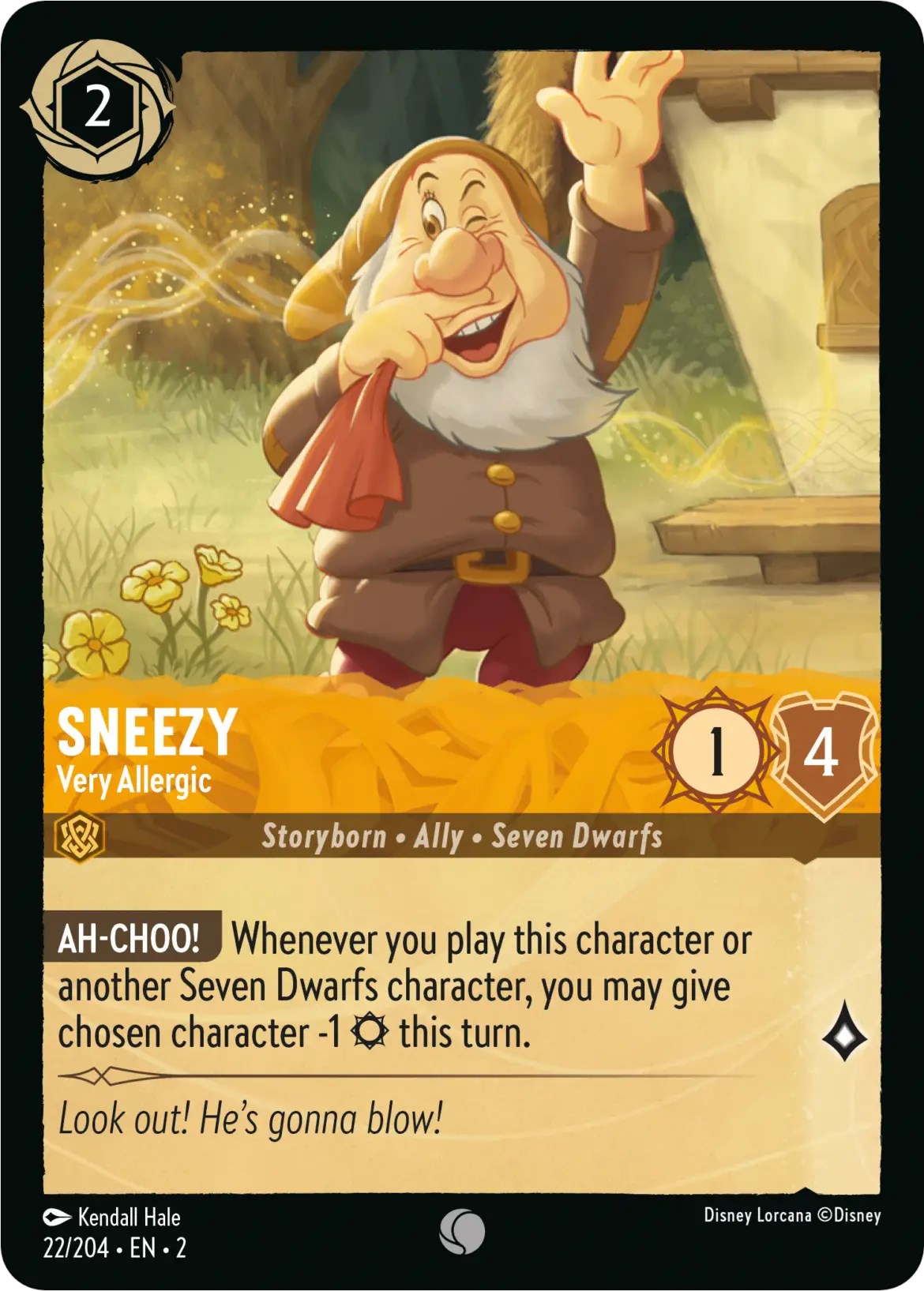 Sneezy - Very Allergic 22/204 (Rise of the Floodborn) Cold Foil