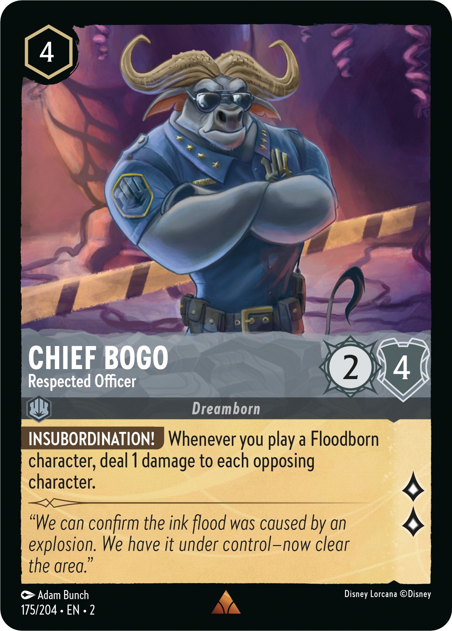 Chief Bogo - Respected Officer 175/204 (Rise of the Floodborn) Cold Foil
