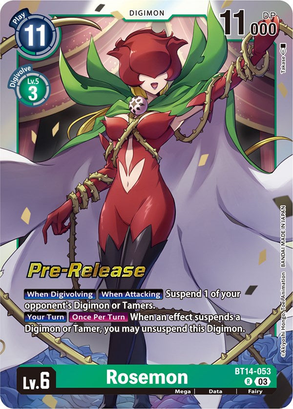 Rosemon [BT14-053] [Blast Ace Pre-Release Cards] Foil