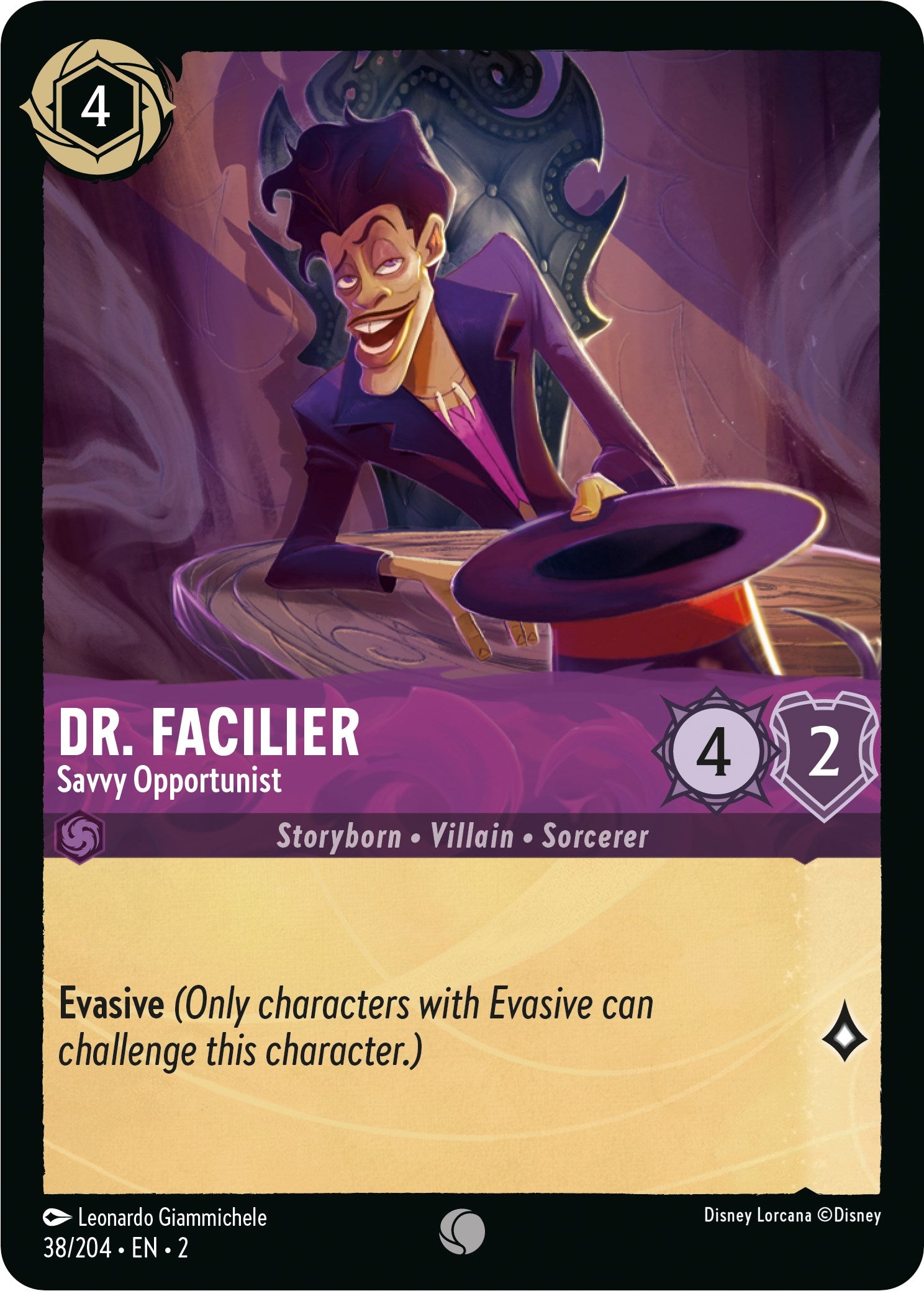 Dr. Facilier - Savvy Opportunist 38/204 (Rise of the Floodborn) Cold Foil