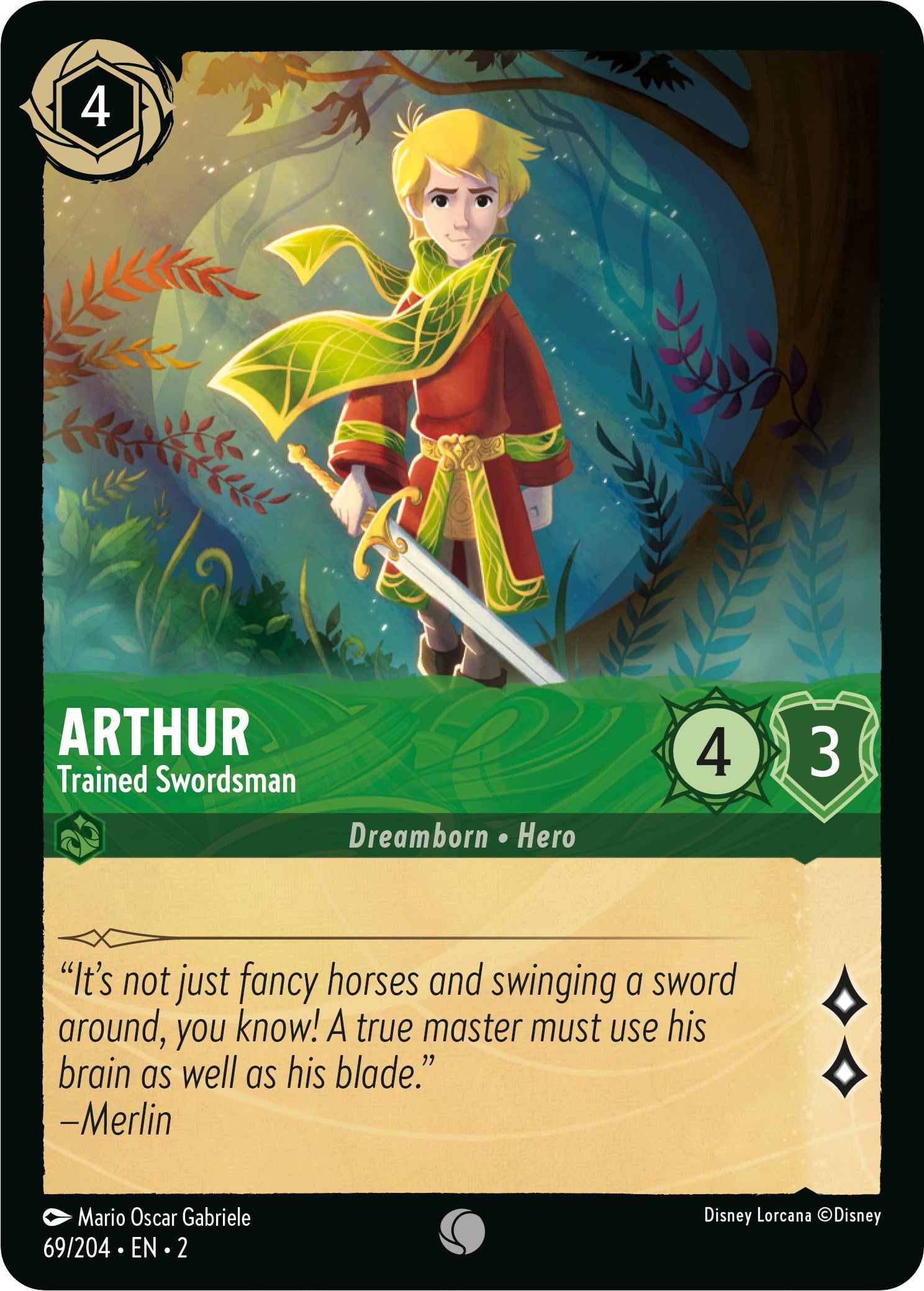 Arthur - Trained Swordsman 69/204 (Rise of the Floodborn) Cold Foil
