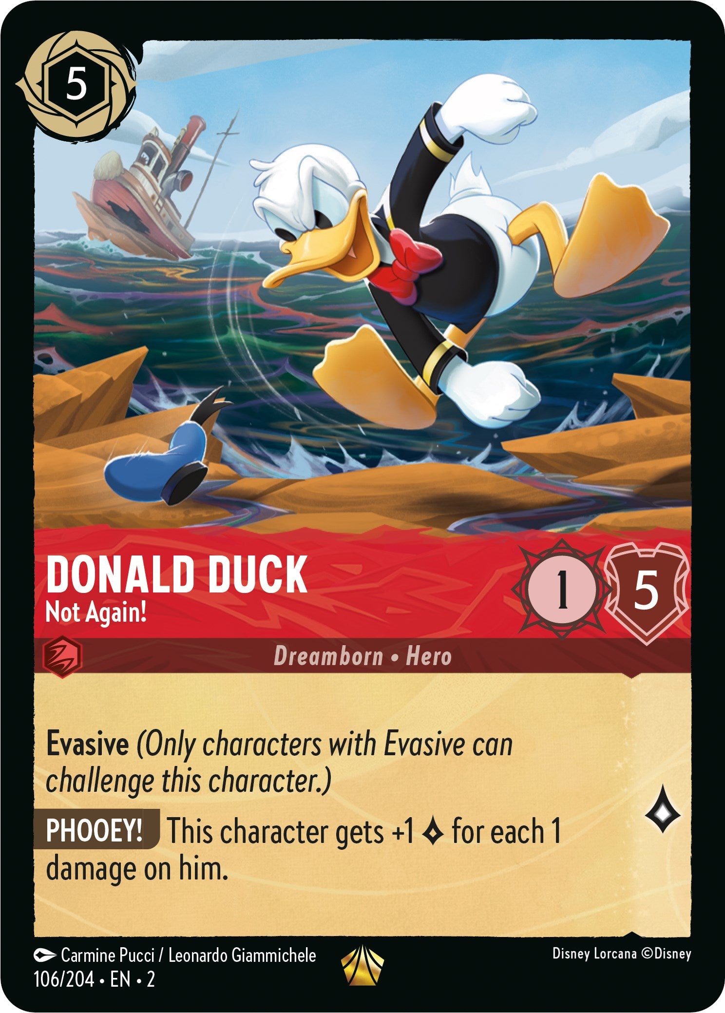 Donald Duck - Not Again! 106/204 (Rise of the Floodborn) Cold Foil