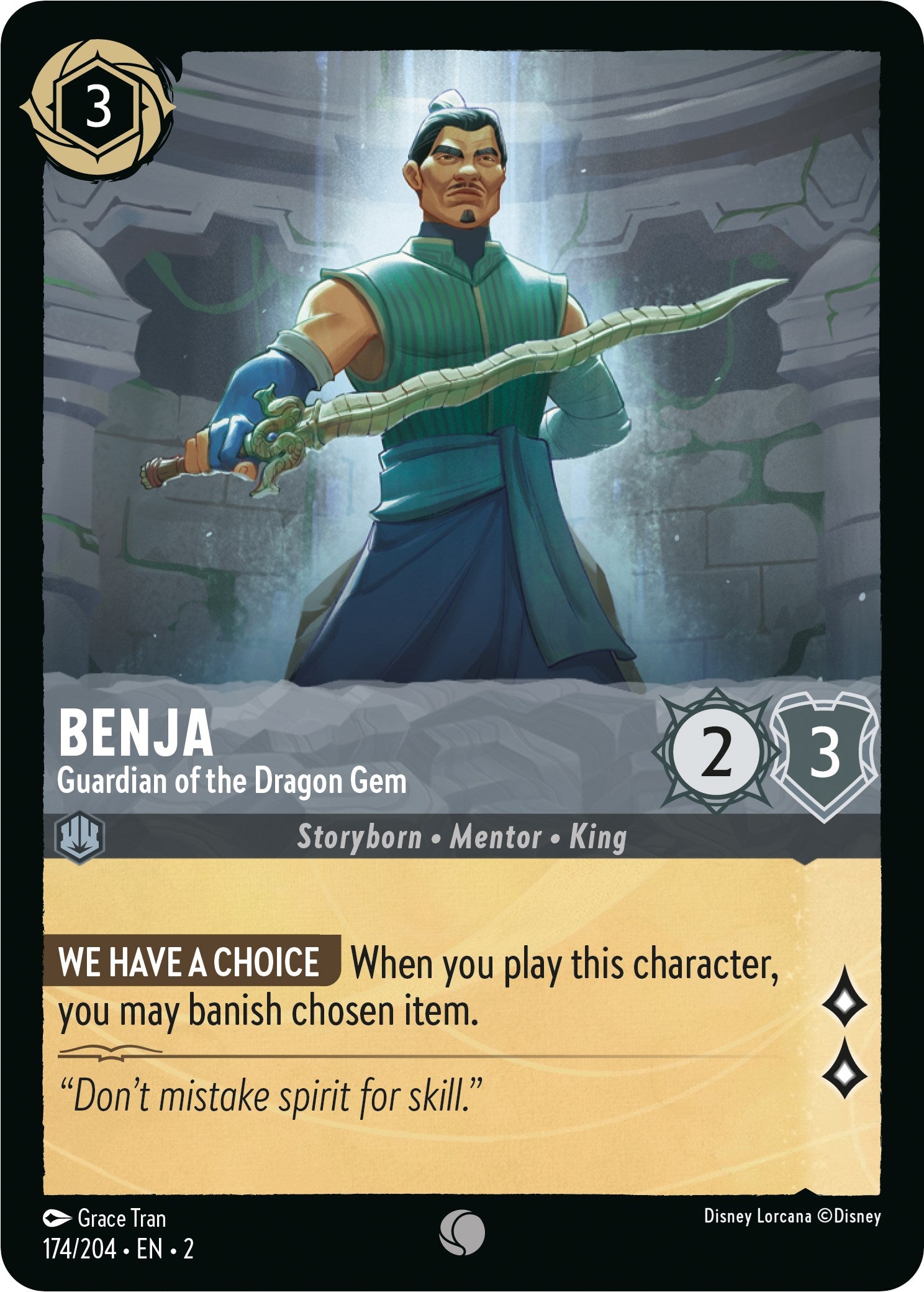 Benja - Guardian of the Dragon Gem 174/204 (Rise of the Floodborn) Cold Foil