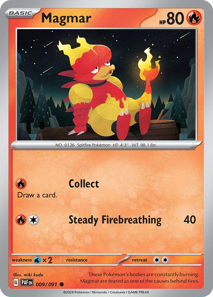 Magmar [009/091] - (Paldean Fates) Reverse Holofoil