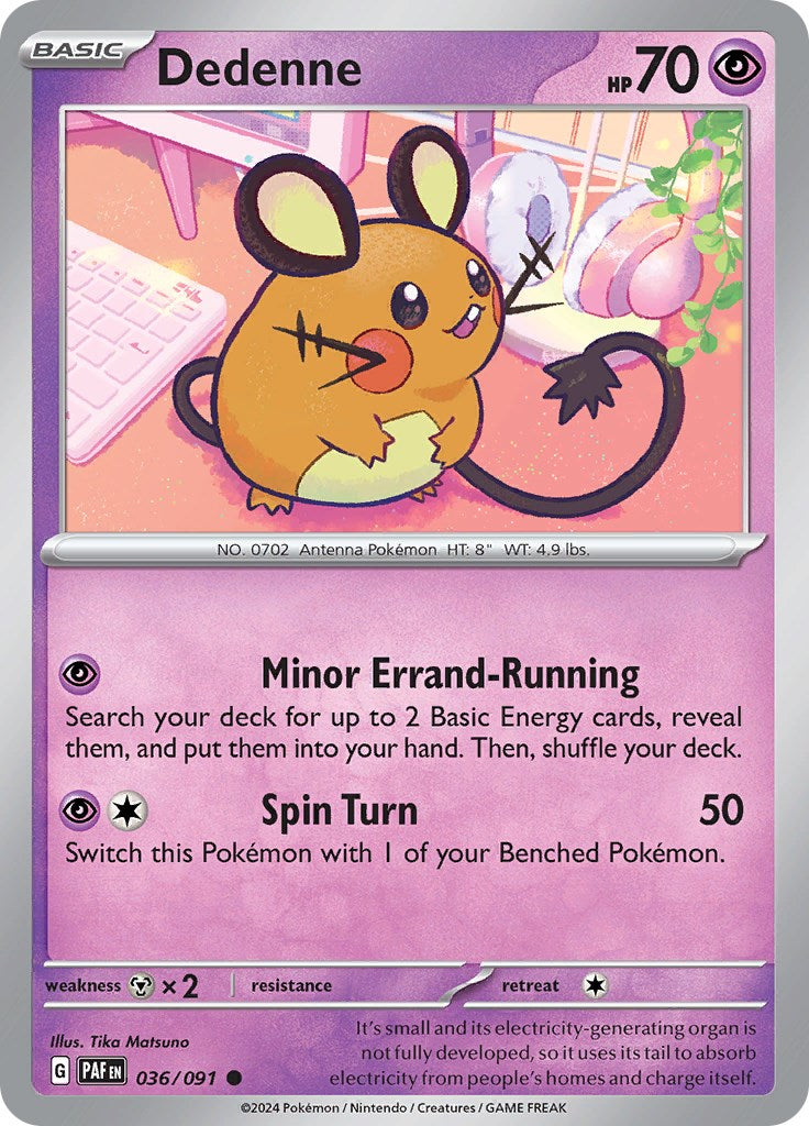 Dedenne [36/091] - (Paldean Fates) Reverse Holofoil