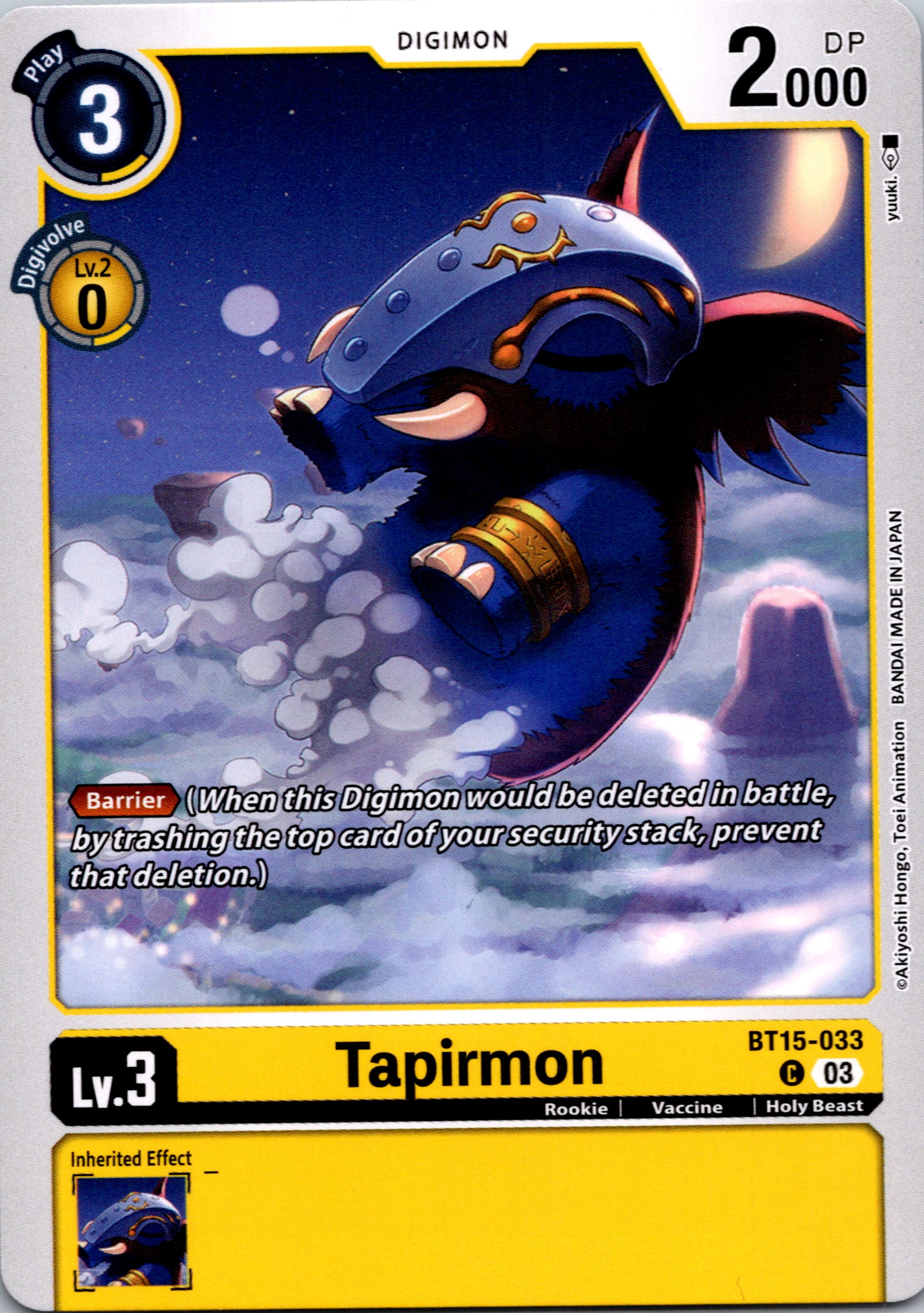 Tapirmon [BT15-033] [Exceed Apocalypse] Normal