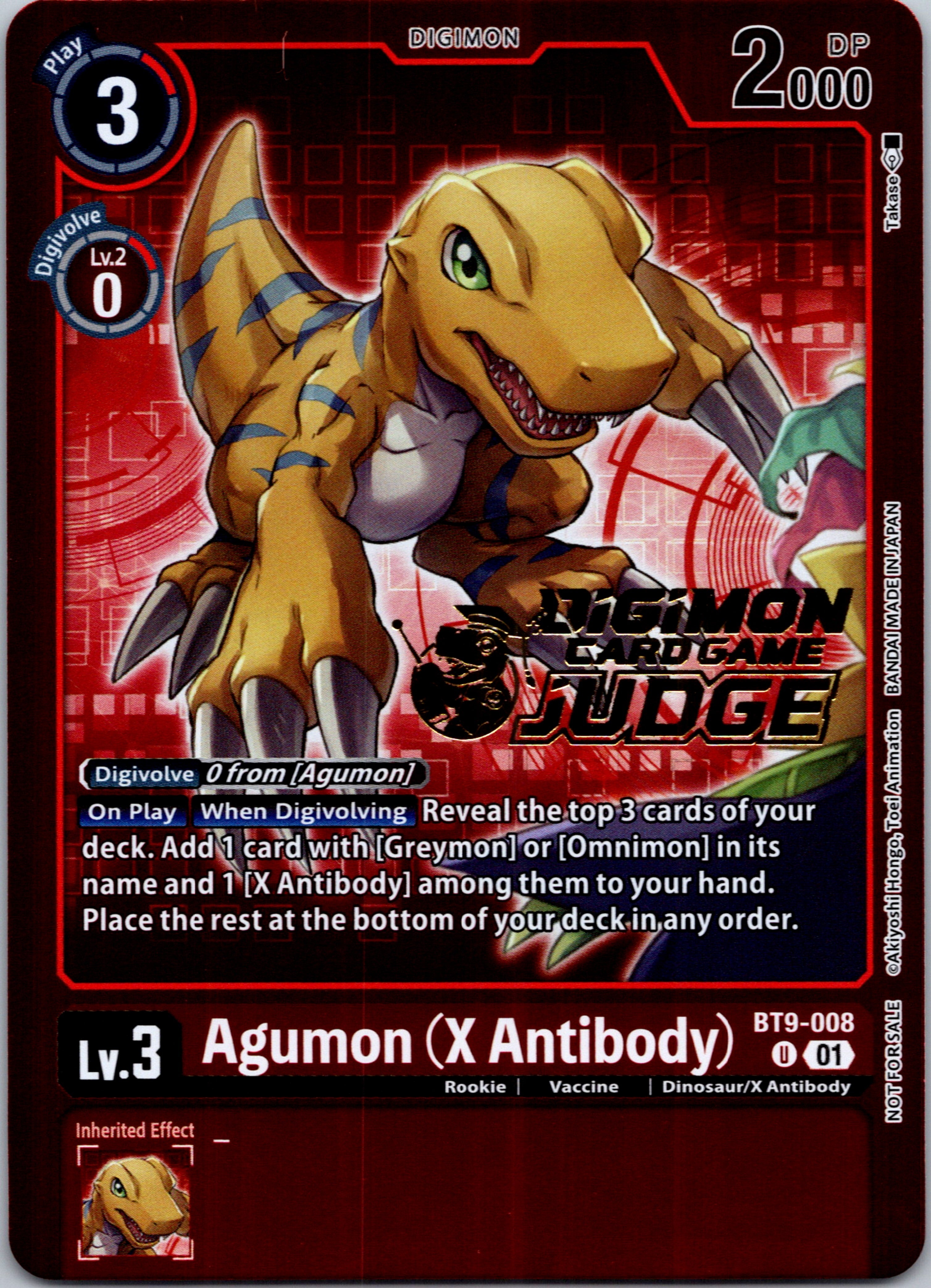 Agumon (X Antibody) (Judge Pack 5) [BT9-008] [X Record] Foil
