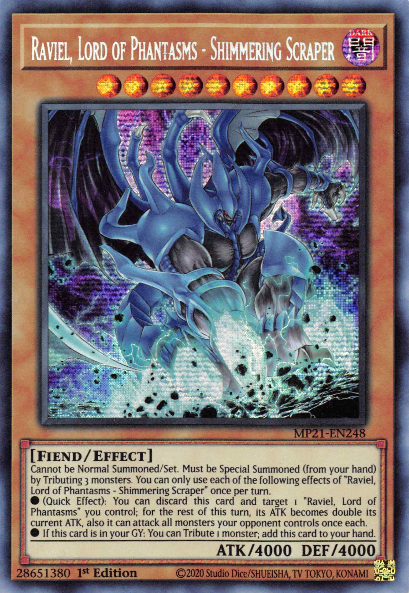 Raviel, Lord of Phantasms - Shimmering Scraper [MP21-EN248] Prismatic Secret Rare - Duel Kingdom