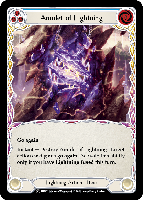 Amulet of Lightning [U-ELE201] Unlimited Rainbow Foil - Duel Kingdom