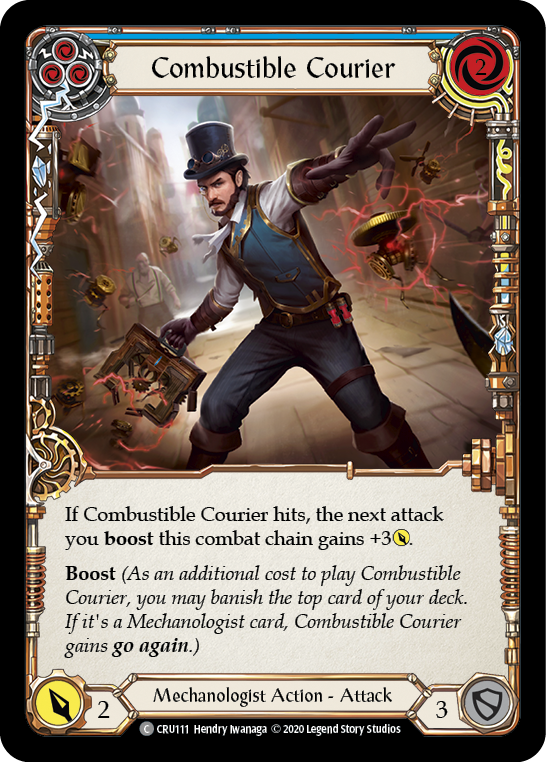 Combustible Courier (Blue) [CRU111] 1st Edition Normal - Duel Kingdom