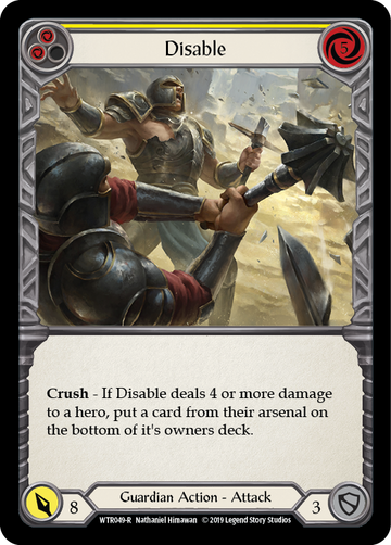 Disable (Yellow) [WTR049-R] Alpha Print Normal - Duel Kingdom
