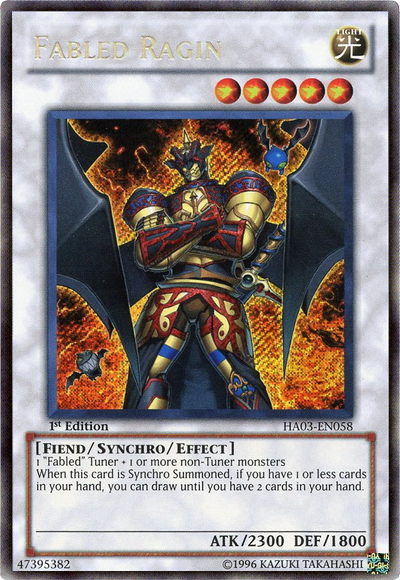 Fabled Ragin [HA03-EN058] Secret Rare - Duel Kingdom