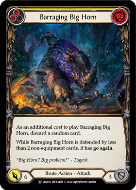 Barraging Big Horn (Yellow) (Rainbow Foil) [CRU011-RF] Unlimited Rainbow Foil - Duel Kingdom