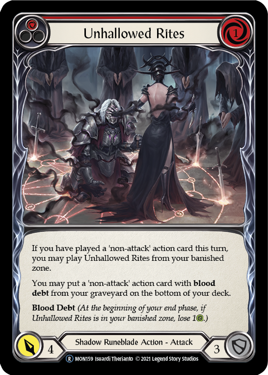 Unhallowed Rites (Red) (Rainbow Foil) [U-MON159-RF] Unlimited Rainbow Foil - Duel Kingdom