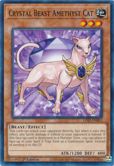 Crystal Beast Amethyst Cat [LDS1-EN093] Common - Duel Kingdom