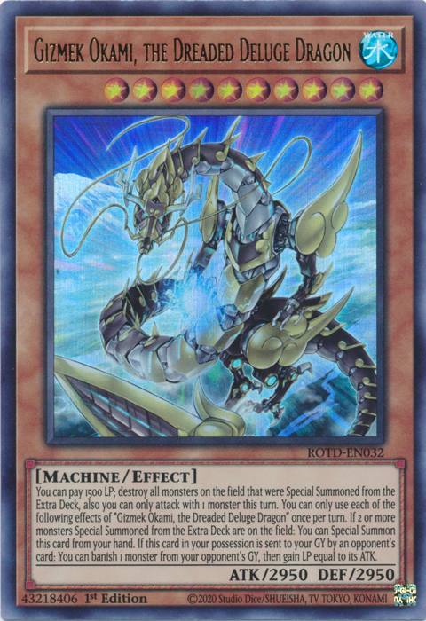 Gizmek Okami, the Dreaded Deluge Dragon [ROTD-EN032] Ultra Rare - Duel Kingdom