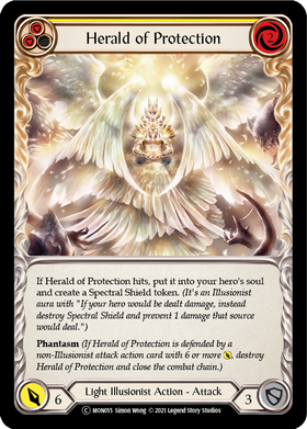 Herald of Protection (Yellow) (Rainbow Foil) [U-MON015-RF] Unlimited Rainbow Foil - Duel Kingdom