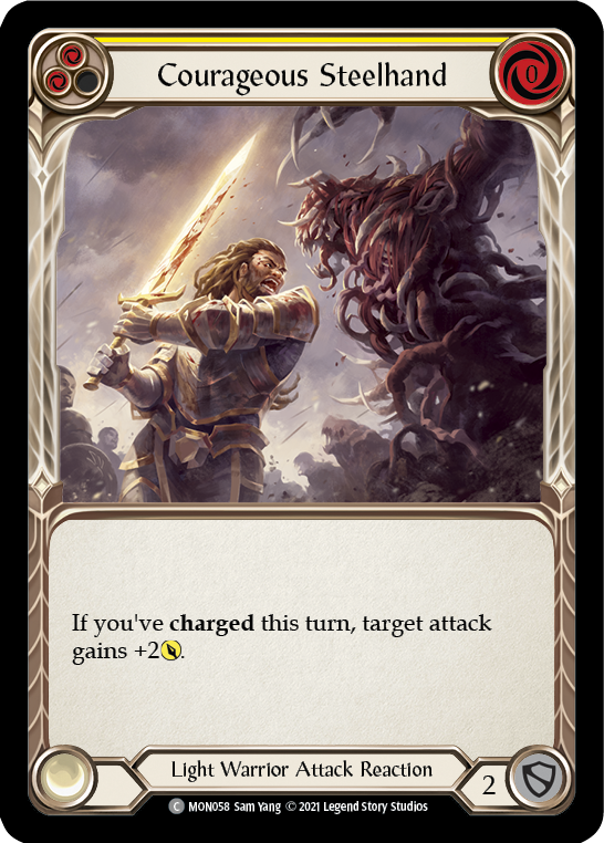 Courageous Steelhand (Yellow) [MON058] 1st Edition Normal - Duel Kingdom