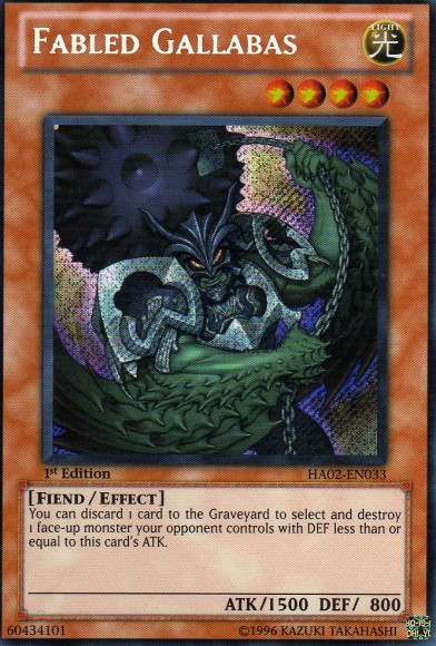 Fabled Gallabas [HA02-EN033] Secret Rare - Duel Kingdom