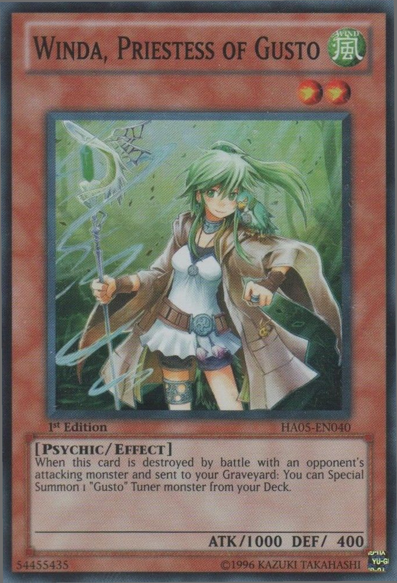 Winda, Priestess of Gusto [HA05-EN040] Super Rare - Duel Kingdom