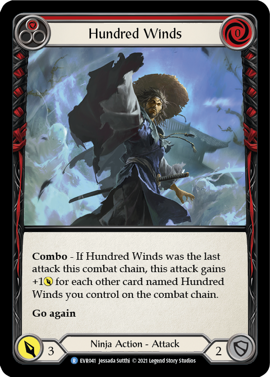 Hundred Winds (Red) [EVR041] 1st Edition Rainbow Foil - Duel Kingdom