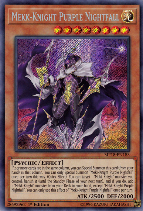 Mekk-Knight Purple Nightfall [MP18-EN183] Secret Rare - Duel Kingdom