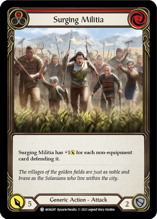 Surging Militia (Red) (Rainbow Foil) [MON287-RF] 1st Edition Rainbow Foil - Duel Kingdom