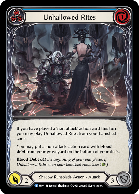 Unhallowed Rites (Blue) (Rainbow Foil) [MON161-RF] 1st Edition Rainbow Foil - Duel Kingdom