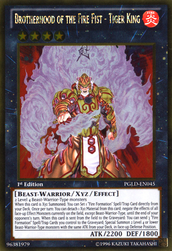 Brotherhood of the Fire Fist - Tiger King [PGLD-EN045] Gold Rare - Duel Kingdom