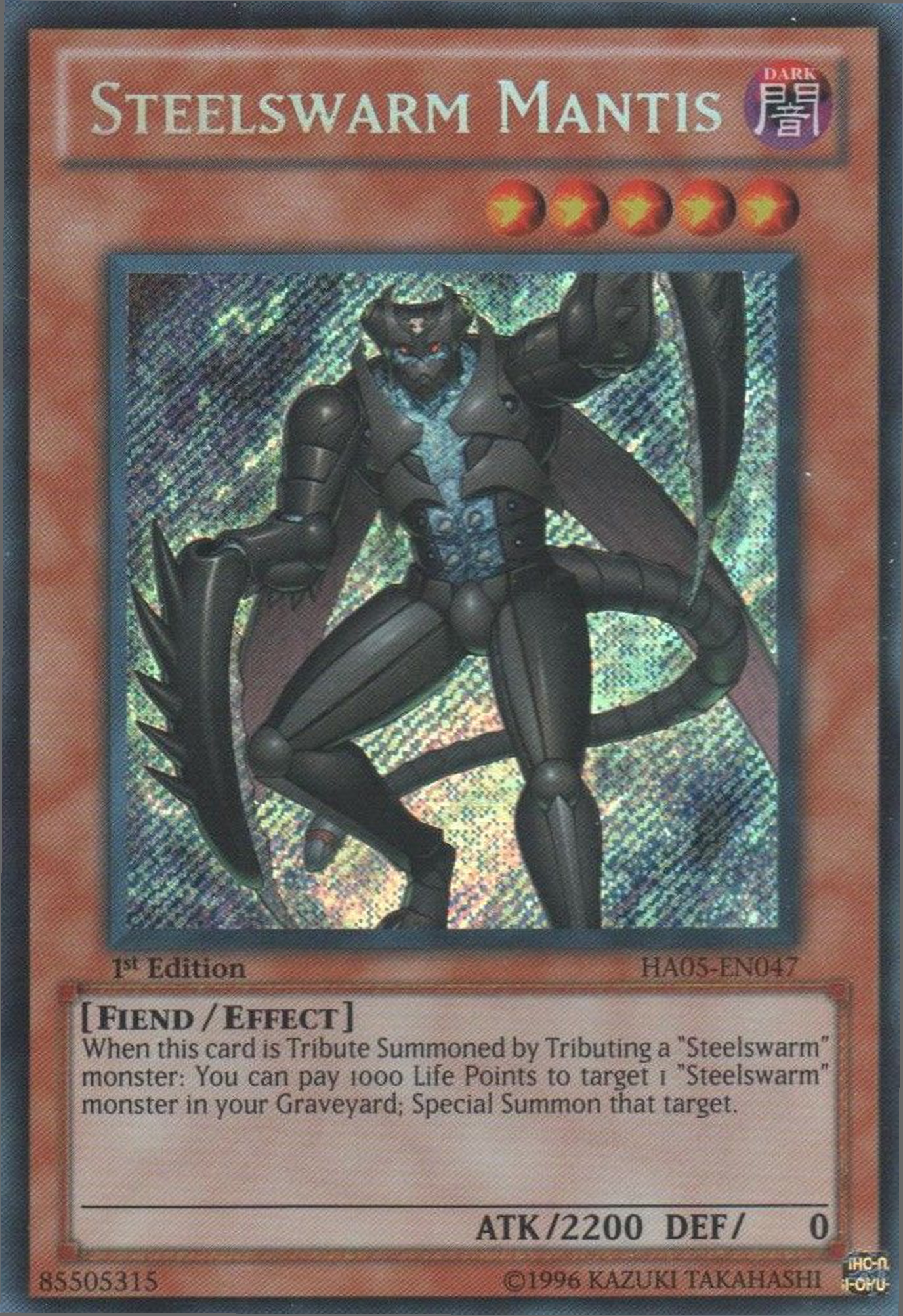 Steelswarm Mantis [HA05-EN047] Secret Rare - Duel Kingdom