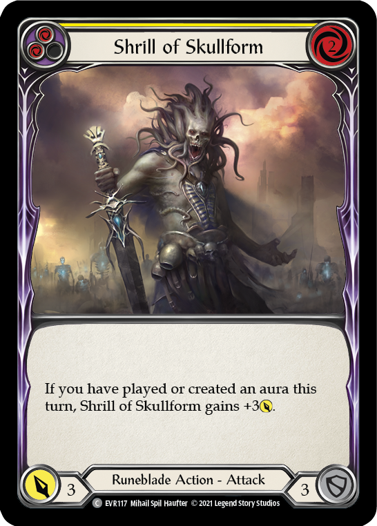 Shrill of Skullform (Yellow) [EVR117] 1st Edition Rainbow Foil - Duel Kingdom