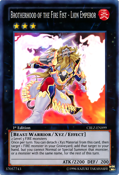 Brotherhood of the Fire Fist - Lion Emperor [CBLZ-EN099] Super Rare - Duel Kingdom
