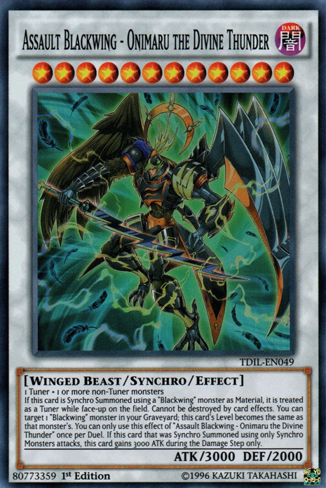 Assault Blackwing - Onimaru the Divine Thunder [TDIL-EN049] Super Rare - Duel Kingdom