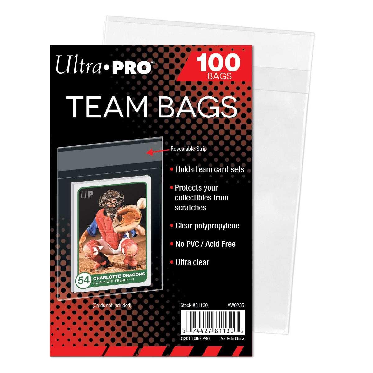 Ultra Pro 100ct Team Bags Resealable Sleeves - Duel Kingdom