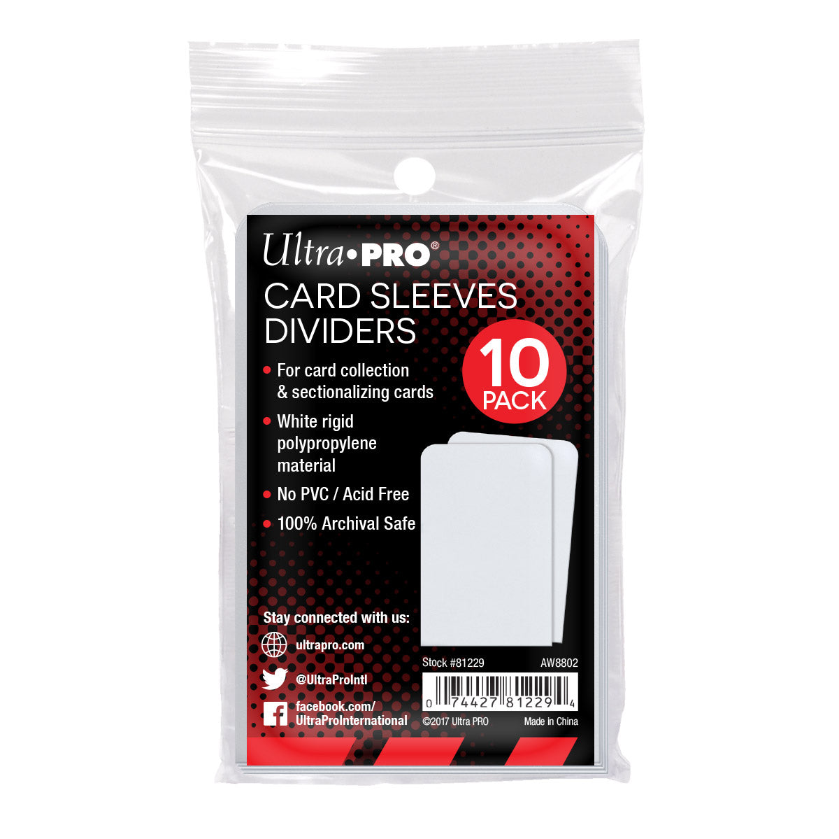 Ultra-Pro Semi-Rigid Card Dividers - White (10 pack) - Duel Kingdom