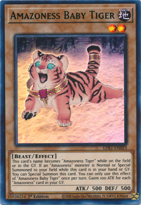 Amazoness Baby Tiger (Green) [LDS1-EN023] Ultra Rare - Duel Kingdom