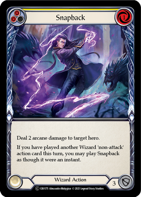 Snapback (Yellow) (Rainbow Foil) [CRU175-RF] Unlimited Rainbow Foil - Duel Kingdom