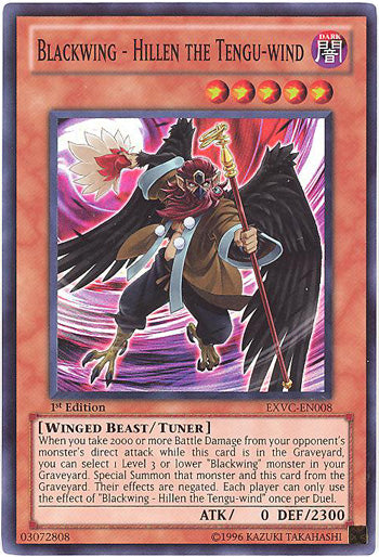 Blackwing - Hillen the Tengu-wind [EXVC-EN008] Super Rare - Duel Kingdom