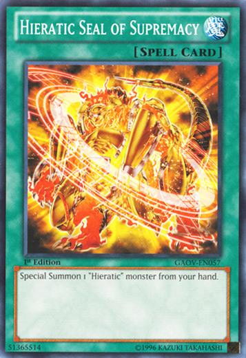 Hieratic Seal of Supremacy [GAOV-EN057] Common - Duel Kingdom