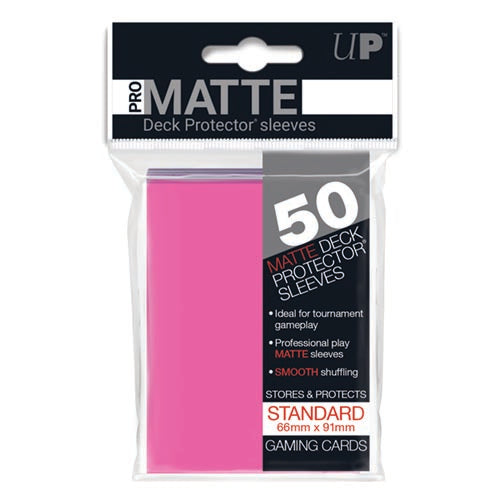50ct Pro-Matte Bright Pink Standard Deck Protectors - Duel Kingdom