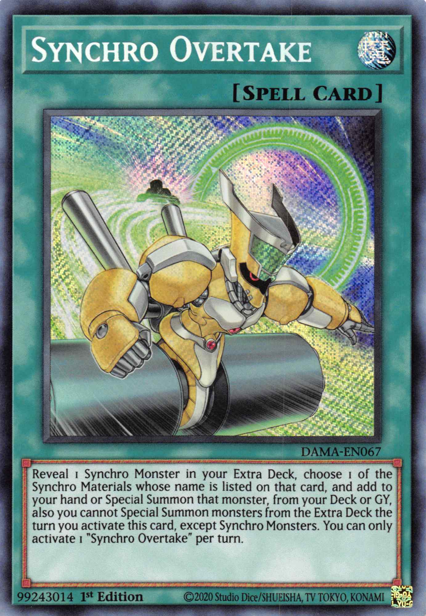 Synchro Overtake [DAMA-EN067] Secret Rare - Duel Kingdom