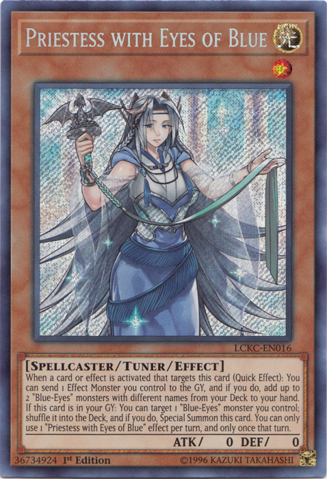 Priestess with Eyes of Blue [LCKC-EN016] Secret Rare - Duel Kingdom
