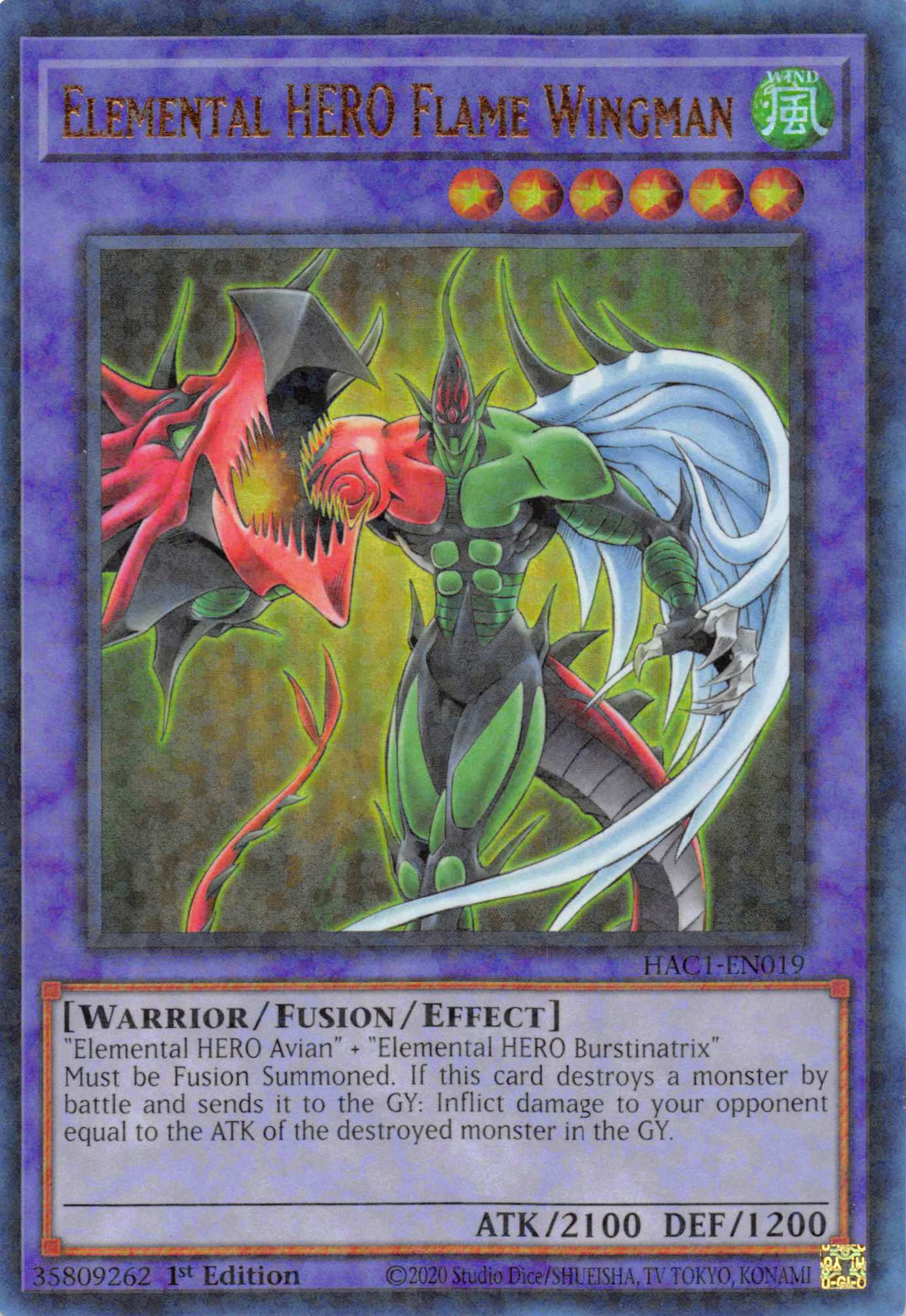 Elemental HERO Flame Wingman (Duel Terminal) [HAC1-EN019] Parallel Rare - Duel Kingdom