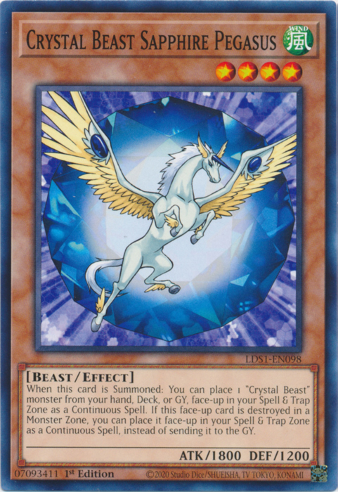 Crystal Beast Sapphire Pegasus [LDS1-EN098] Common - Duel Kingdom