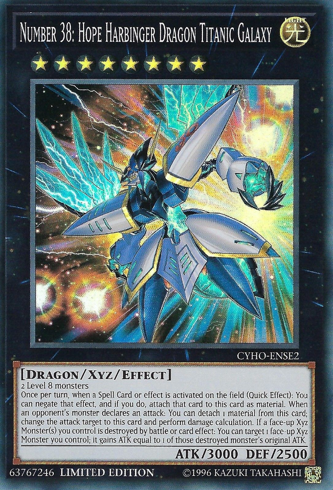 Number 38: Hope Harbinger Dragon Titanic Galaxy [CYHO-ENSE2] Super Rare - Duel Kingdom