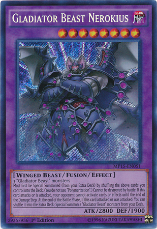 Gladiator Beast Nerokius [MP15-EN051] Secret Rare - Duel Kingdom